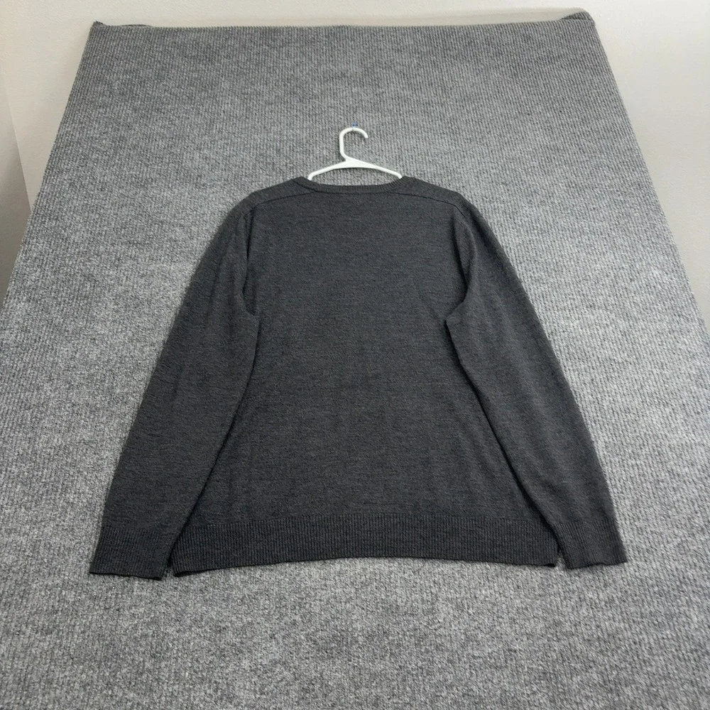 Banana Republic Sweater Mens XL Grey 100% Merino Wool Crew‎ Neck Classic Style